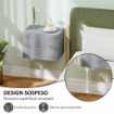 SET DI 2 COMODINI SOSPESI CON 2 CASSETTI MODERNI E SALVASPAZIO 40X29X30 CM GRIGIO CEMENTO