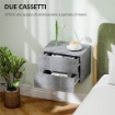 SET DI 2 COMODINI SOSPESI CON 2 CASSETTI MODERNI E SALVASPAZIO 40X29X30 CM GRIGIO CEMENTO