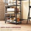 SET DA PRANZO 3 PEZZI CON BANCONE BAR CON RIPIANI E 2 SEDIE ALTE CON SCHIENALE GRIGIO CHIARO