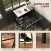 SET DA PRANZO 3 PEZZI CON BANCONE BAR CON RIPIANI E 2 SEDIE ALTE CON SCHIENALE GRIGIO CHIARO