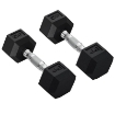 SET DI 2 MANUBRI DA 4 KG ESAGONALI CON PRESA ANTISCIVOLO E RIVESTIMENTO IN GOMMA NERO