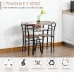 SET DA PRANZO CON TAVOLO E 2 SEDIE MARRONE E NERO