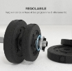 SET DI 2 MANUBRI PESI DA 30KG TOTALI CON 12 DISCHI IN ACCIAIO E PLASTICA PER ALLENAMENTO A CASA