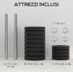 SET DI 2 MANUBRI PESI DA 30KG TOTALI CON 12 DISCHI IN ACCIAIO E PLASTICA PER ALLENAMENTO A CASA