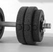 SET DI 2 MANUBRI PESI DA 30KG TOTALI CON 12 DISCHI IN ACCIAIO E PLASTICA PER ALLENAMENTO A CASA