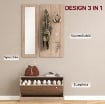 SET MOBILI DA INGRESSO CON PANCA SCARPIERA, APPENDIABITI A MURO E SPECCHIO, 80X27X46.5 CM, MARRONE SCURO