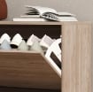 SET MOBILI DA INGRESSO CON PANCA SCARPIERA, APPENDIABITI A MURO E SPECCHIO, 80X27X46.5 CM, MARRONE SCURO