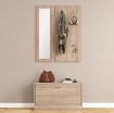 SET MOBILI DA INGRESSO CON PANCA SCARPIERA, APPENDIABITI A MURO E SPECCHIO, 80X27X46.5 CM, MARRONE SCURO