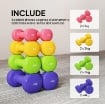 SET 4 MANUBRI ESAGONALI DA 20 KG TOTALI IN ACCIAIO E PU DA 1 A 4KG MULTICOLORE