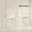 SET 4 SEDIE DA PRANZO MODERNE CON SCHIENALE TRAFORATO IN PLASTICA E GAMBE IN METALLO BIANCO