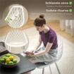 SET 4 SEDIE DA PRANZO MODERNE CON SCHIENALE TRAFORATO IN PLASTICA E GAMBE IN METALLO BIANCO