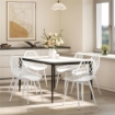 SET 4 SEDIE DA PRANZO MODERNE CON SCHIENALE TRAFORATO IN PLASTICA E GAMBE IN METALLO BIANCO