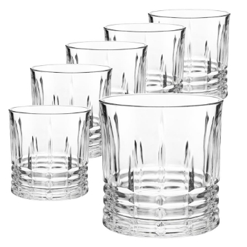 SET 6 BICCHIERI OLD STYLE IN VETRO PER APERITIVO, COCKTAIL 300 ML 8X9H CM