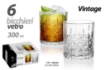 SET 6 BICCHIERI VETRO STILE VINTAGE PER LIQUORE E COCKTAIL 300 ML 8X9H CM