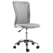 SEDIA DA UFFICIO ERGONOMICA SENZA BRACCIOLI IN TESSUTO A RETE, ALTEZZA REGOLABILE E 5 RUOTE, GRIGIO