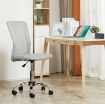 SEDIA DA UFFICIO ERGONOMICA SENZA BRACCIOLI IN TESSUTO A RETE, ALTEZZA REGOLABILE E 5 RUOTE, GRIGIO