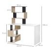 SCRIVANIA CON LIBRERIA PER CAMERA, SCRIVANIA UFFICIO, SCRIVANIA PORTA PC IN LEGNO MULTICOLORE, 120X60X148CM
