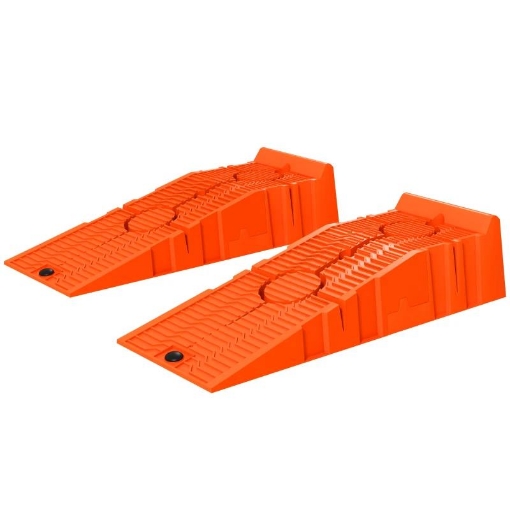 SET 2 RAMPE PER AUTO IN PLASTICA CON CARICO MASSIMO 5 TONNELLATE 91X30X21 CM ARANCIONE