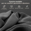 SET 2 SEDIE DA PRANZO IMBOTTITE IN VELLUTO CON SCHIENALE ERGONOMICO SENZA BRACCIOLI GRIGIO