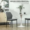SET 2 SEDIE DA PRANZO IMBOTTITE IN VELLUTO CON SCHIENALE ERGONOMICO SENZA BRACCIOLI GRIGIO