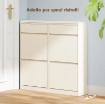 SCARPIERA SLIM IN LEGNO CON 4 CASSETTI A RIBALTA E 2 CASSETTI SCORREVOLI, 98X19.2X95.3 CM, BIANCO