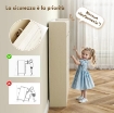SCARPIERA SLIM IN LEGNO CON 4 CASSETTI A RIBALTA E 2 CASSETTI SCORREVOLI, 98X19.2X95.3 CM, BIANCO