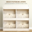 SCARPIERA SLIM IN LEGNO CON 4 CASSETTI A RIBALTA E 2 CASSETTI SCORREVOLI, 98X19.2X95.3 CM, BIANCO