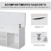 SCARPIERA A PANCA RIBALTABILE DA INGRESSO 80 X 30 X 47 CM BIANCO