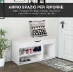 SCARPIERA A PANCA RIBALTABILE DA INGRESSO 80 X 30 X 47 CM BIANCO