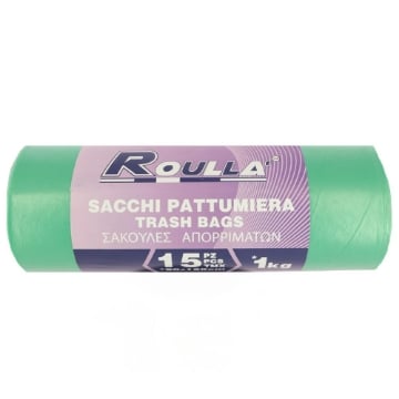 SACCHETTO PATTUMIERA VERDE 90X120 CM 15PZ