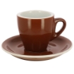 SET DA 6 TAZZINE CAFFE' CON PIATTINO MARRONI MOKA 88 CC 6 X 6,5H CM