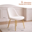 MAURY'S SET 4 SEDIE IMBOTTITE TEDDY IN TESSUTO BIANCO CON GAMBE ORO 44X48X88 CM 