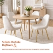 MAURY'S SET 4 SEDIE IMBOTTITE TEDDY IN TESSUTO BIANCO CON GAMBE ORO 44X48X88 CM 