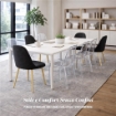 MAURY'S SET 4 SEDIE IMBOTTITE TEDDY IN TESSUTO NERO CON GAMBE ORO 44X48X88 CM 