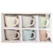 SET 6 TAZZINE PASTEL DA CAFFÈ CON MANICO 90 ML 6 X 5,5H CM