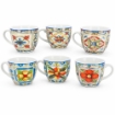 SET 6 TAZZINE DA CAFFÈ SOLE E LUNA IN CERAMICA 6 X 6,5 CM