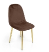 SET 4 SEDIE IN VELLUTO CON GAMBE ORO 52X44X88 CM IN COLORE MARRONE
