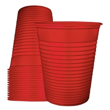 BICCHIERI DI PLASTICA ROSSI NATALE SUPER RESISTENTI 200CC 50PZ
