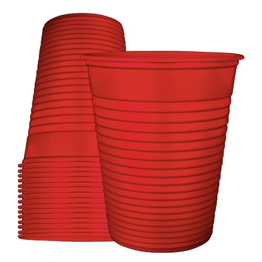 BICCHIERI DI PLASTICA ROSSI NATALE SUPER RESISTENTI 200CC 50PZ