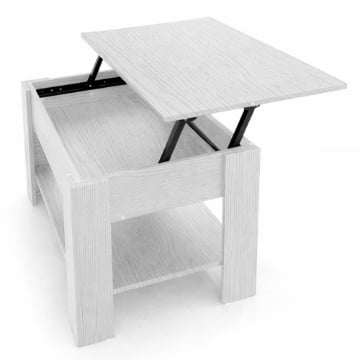 TAVOLINO IN LEGNO BIANCO TRUCIORALE CON ALZATA 80 X 50 X 50 CM 