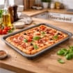HAPPY STONE TEGLIA RETTANGOLARE BASSA PER PIZZA 40 X 33 X H4 CM