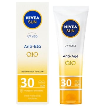 NIVEA SUN PROTEZIONE SOLARE PER IL VISO ANTI-RUGHE ANTI-MACCHIE 0% RESIDUI BIANCHI SFP 30 ALTA  50 ML 