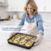 HAPPY STONE TEGLIA QUADRA BASSA PIZZA 40X40XH4 CM CON RIVESTIMENTO ANTIADERENTE E ANTIGRAFFIO