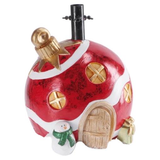 MAURY'S BASE SUPPORTO ALBERO DI NATALE CON PALLINA A CASETTA CON PUPAZZO DI NEVE Ø 33X43H CM