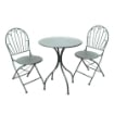 SET DA GIARDINO CON 1 TAVOLO E DUE SEDIE IN METALLO COLORE VERDE