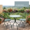 SET DA GIARDINO CON 1 TAVOLO E DUE SEDIE IN METALLO COLORE VERDE
