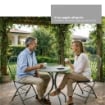 SET DA GIARDINO CON 2 SEDIE E 1 TAVOLO IN METALLO COLORE GRIGIO