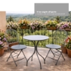 SET DA GIARDINO CON 2 SEDIE E 1 TAVOLO IN METALLO COLORE GRIGIO