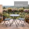 SET TAVOLO + 2 SEDIE IN METALLO GRIGIO SCURO PIEGHEVOLE PER GIARDINO