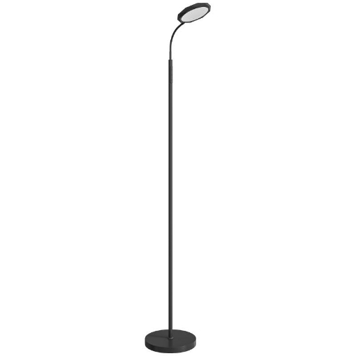 LAMPADA DA TERRA LED CON TELECOMANDO, TESTA GIREVOLE, REGOLAZIONE LUMINOSITÓ E TEMPERATURA, NERO
